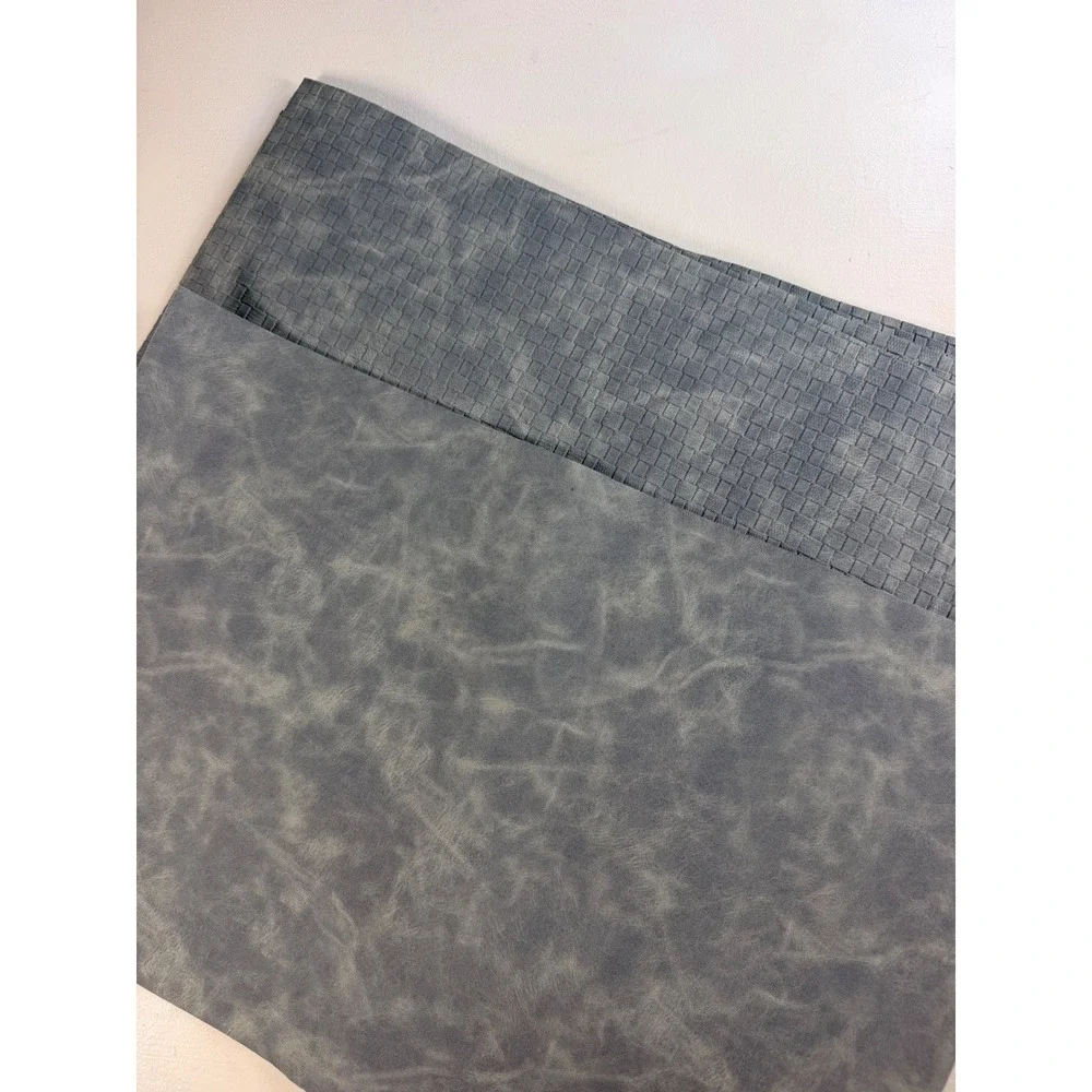 Faux Leather placemats OS Slate Blue Grey Y2K Woven Textured 4pc Set